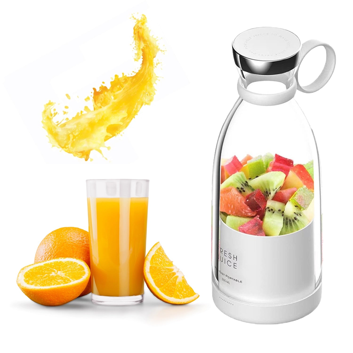 Portable Blender Bottle Orange Squeezer Fresh Juice Milk Smoothie